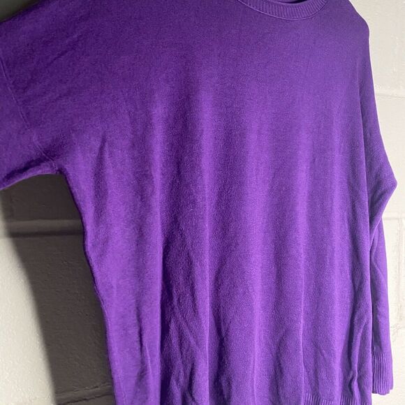 Eileen Fisher Boxy Crew Neck Deep Purple Size Small Viscose Nylon Stretch Women - Picture 4 of 8